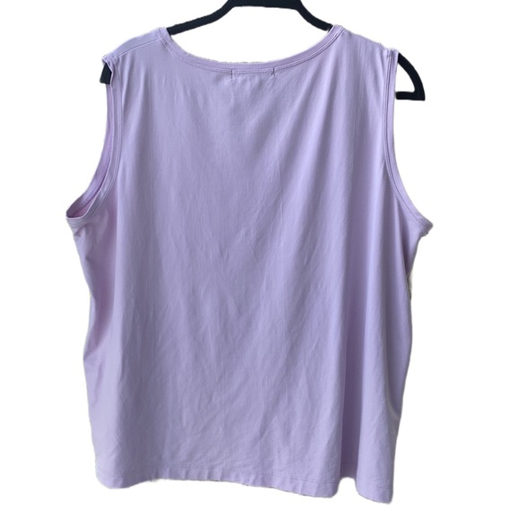 💜Karen Kane Lavender Soft & Silky Stretch Knit Sleeveless Tank Top Plus-Size 2X - Picture 5 of 11